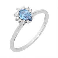 Zásnubný prsteň s certifikovaným fancy blue lab-grown diamantom Aiza