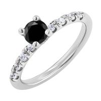 Zásnubný prsteň s čiernym diamantom Mae