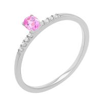 Zásnubný prsteň s ružovým zafírom a lab-grown diamantmi Mahsa