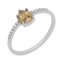Dokonalý zásnubný prsteň so žltým pear diamantom Manoj