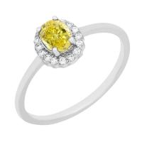 Zásnubný prsteň s certifikovaným fancy yellow lab-grown diamantom Bose