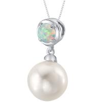 Strieborný perlový prívesok s lab-grown opálom Romney