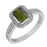 Zlatý prsteň so zeleným turmalínom a diamantmi Catalina