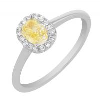 Zásnubný prsteň s certifikovaným fancy yellow lab-grown diamantom Velia