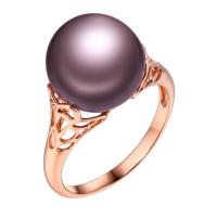 Zlatý prsteň s fialovou perlou Demure