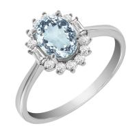 Akvamarínový prsteň s diamantmi Eris