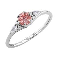 Zásnubný prsteň s certifikovaným fancy pink lab-grown diamantom Lina