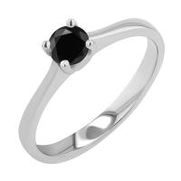  Zásnubný prsteň so srdiečkom a čiernym diamantom Langia