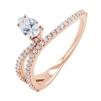 Atypický zásnubný prsteň s diamantmi Finie