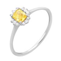 Halo prsteň s 0.32ct IGI certifikovaným žltým lab-grown diamantom Vicky