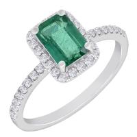 Smaragd v zlatom prsteni s diamantmi Dorolia