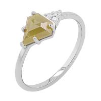 Zlatý prsteň s pentagon salt and pepper diamantom Halina