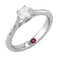 Zásnubný prsteň s lab-grown diamantom a rubínom Sores