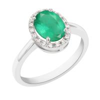 Zásnubný prsteň so smaragdom a diamantmi Pitya