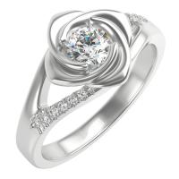 Zásnubný prsteň v tvare ruže s lab-grown diamantmi Luwe