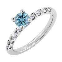 Zásnubný prsteň s 0.26ct certifikovaným modrým lab-grown diamantom Mae