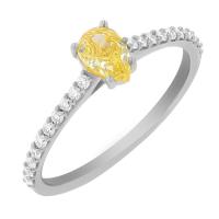 Zásnubný prsteň s certifikovaným fancy yellow lab-grown diamantom Aicha