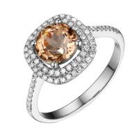 Zlatý prsteň s morganitom a diamantmi Elynora